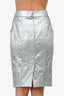 Pre-Loved Chanel™ 2013 Silver Metallic Midi Skirt Size 38