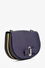 Delvaux Purple/Yellow Leather 'Le Mutin' Mini Saddle Crossbody Bag