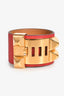Hermes Red Epsom Leather Collier de Chien Bracelet