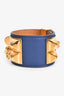 Hermes Blue Leather Collier de Chien Bracelet