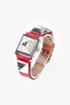 Hermès 2015 Red Alligator Leather Stainless Steel Small 'Medor' Watch