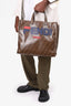 Fendi x Fila Brown Coated Canvas Zucca Mania Tote with Strap