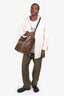 Fendi x Fila Brown Coated Canvas Zucca Mania Tote with Strap