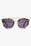 Prada Grey Tortoise Aviator Rounded Sunglasses
