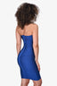 Herve Leger Electric Blue Strapless Bandage Midi Dress Size XS