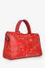 Balenciaga Red Leather Valentine's Day Blackout City Bag With Strap