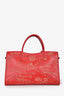 Balenciaga Red Leather Valentine's Day Blackout City Bag With Strap