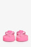 Gucci Pink GG Logo Flip Flops Size 38