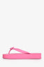 Gucci Pink GG Logo Flip Flops Size 38