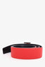 Burberry Red Leather TB Monogram Reversible Belt Size 32/80