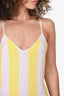 Retrofete Yellow & White Striped Sequin Tank Mini Dress Size S