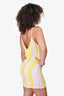 Retrofete Yellow & White Striped Sequin Tank Mini Dress Size S