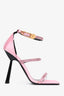 Fendace Pink Satin Embellished Strappy Heels Size 37