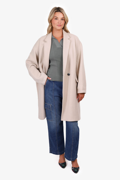 Cream oversized coat hotsell