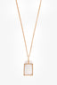 Celine Gold Tone Blue/White Rectangle Stone Pendant Necklace