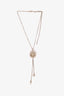 Pre-Loved Chanel™ Gold Tone CC Flower Pearl Drop Necklace