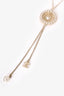 Pre-Loved Chanel™ Gold Tone CC Flower Pearl Drop Necklace