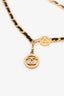 Pre-Loved Chanel™ Gold Tone Black Leather Medallion Chain Belt