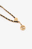 Pre-Loved Chanel™ Gold Tone Black Leather Medallion Chain Belt