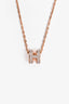 Hermès Rose Gold Tone/Taupe Enamel Mini Pop H Necklace