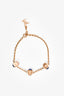 Louis Vuitton Gold Toned Crystal Set Cube Bracelet