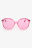 Gucci Pink Frame Round Sunglasses