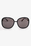 Gucci Black Frame Horsebit Round Sunglasses