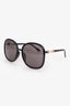 Gucci Black Frame Horsebit Round Sunglasses