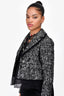 Christian Dior Black Tweed Silk Trim Cropped Jacket Size 4 US