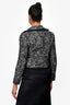 Christian Dior Black Tweed Silk Trim Cropped Jacket Size 4 US