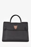 Christian Dior Black Grained Leather Medium 'Diorever' Top Handle Bag With Strap