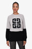 Givenchy Grey/Black Cashmere Logo Crewneck Sweater Size XS