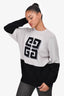 Givenchy Grey/Black Cashmere Logo Crewneck Sweater Size XS