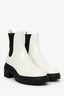 Stuart Weitzman White Patent Chunky Chelsea Boots Size 38.5