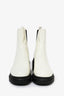 Stuart Weitzman White Patent Chunky Chelsea Boots Size 38.5