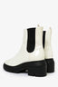 Stuart Weitzman White Patent Chunky Chelsea Boots Size 38.5