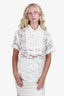 Pre-Loved Chanel™ White Lace Ruffle Short-Sleeve Top Size 36