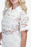 Pre-Loved Chanel™ White Lace Ruffle Short-Sleeve Top Size 36