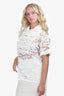 Pre-Loved Chanel™ White Lace Ruffle Short-Sleeve Top Size 36