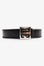 Givenchy Black Leather Logo Buckle Belt Size 80