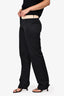 Salvatore Ferragamo Black Cotton Beige Waistband Trousers Size 10