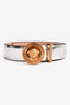 Versace Silver/Gold Leather 'Medusa' Belt Size 90