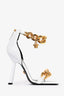 Versace White Leather Gold Chain Heels Size 36.5