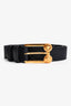 Versace Black Leather/Fabric Medusa Buckle Belt Size 44