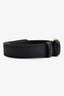 Versace Black Leather/Fabric Medusa Buckle Belt Size 44