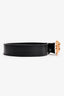 Versace Black Leather Gold/Silver Medusa Buckle Belt Size 42