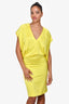 Tom Ford Yellow Sleeveless Draped Dress Size 38