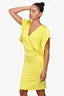 Tom Ford Yellow Sleeveless Draped Dress Size 38