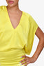 Tom Ford Yellow Sleeveless Draped Dress Size 38