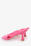 Stuart Weitzman Pink Leather Knit Slip on Sandals Size 7